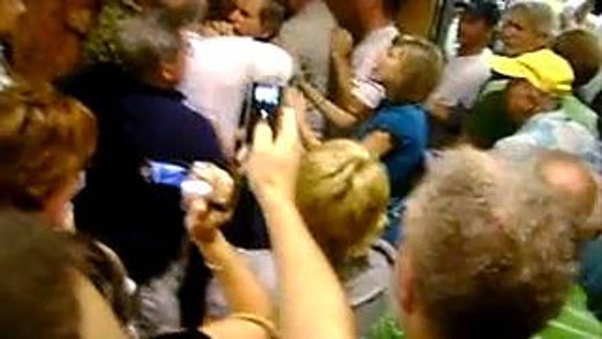 Town hall scuffle