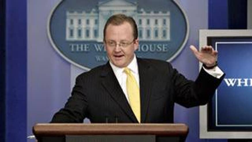 White House Press Secretary Robert Gibbs speaks to reporters in Washington Monday. (AP Photo)