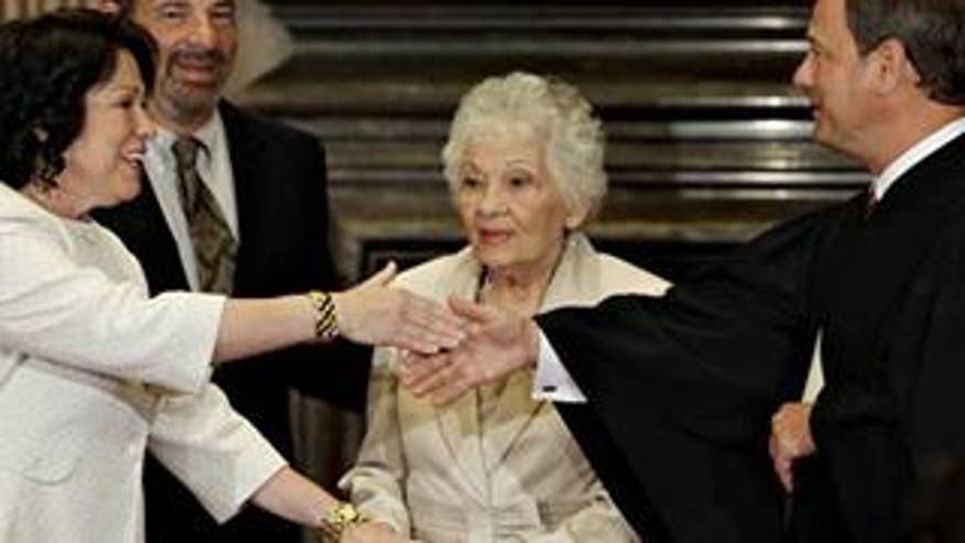 Sonia Sotomayor completes the oath administered by Chief Justice John Roberts
