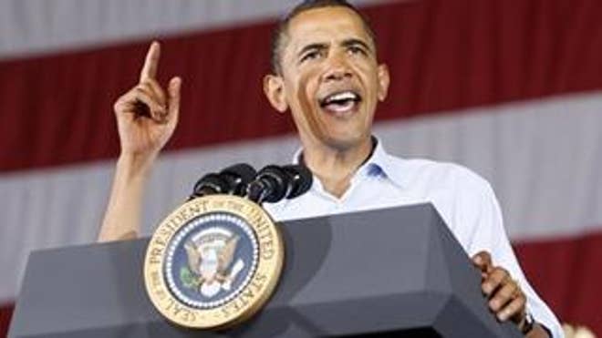 President Obama speaks at a Labor Day rally