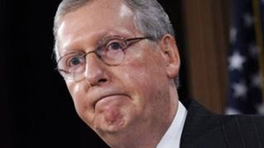 Senate Minority Leader Mitch McConnell speaks to reporters on Capitol Hill Sept. 9. (AP Photo)