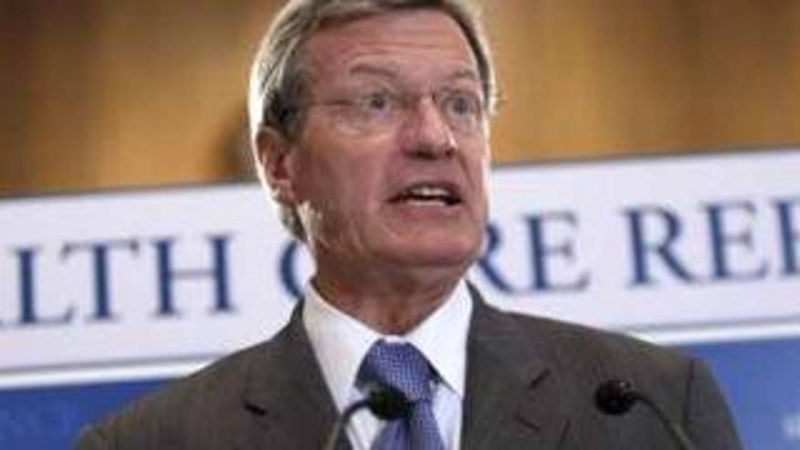 Sen. Max Baucus discusses the health care reform bill during a news conference on Capitol Hill Sept. 16. (Reuters Photo)