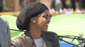 Ilhan Omar joins anti-Israel protesters at Columbia University