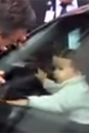 Baby trapped in car
