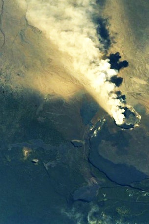Hawaii's volcano eruptions from space