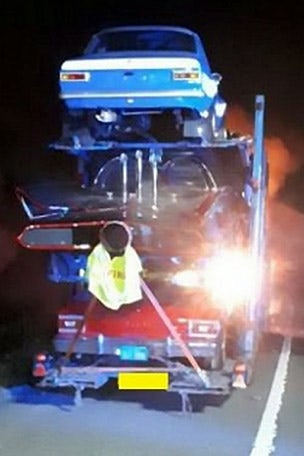 Batmobile caught in blaze