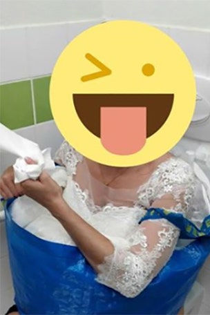 Bride's bathroom hack goes viral