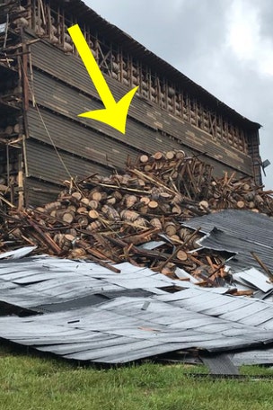 Building collapse sends bourbon flying