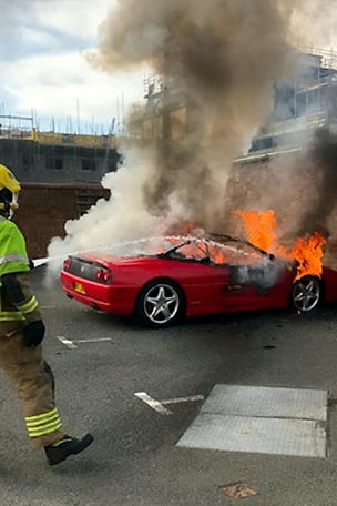 Ferrari burns to ground