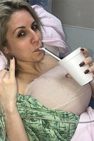 Implant horror cost her left breast