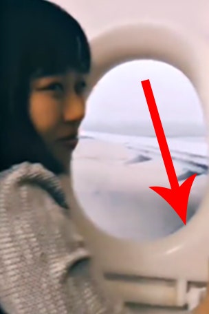 Look closer: She's not on a plane…