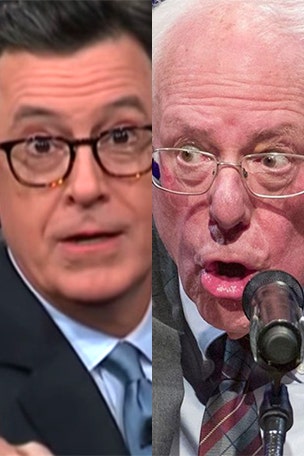 Colbert mocks 'old white guy' Bernie