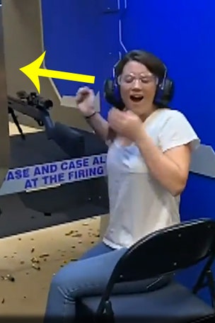 Boyfriend shocks girlfriend at gun range