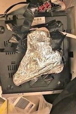 TSA found it INSIDE a DVD player…