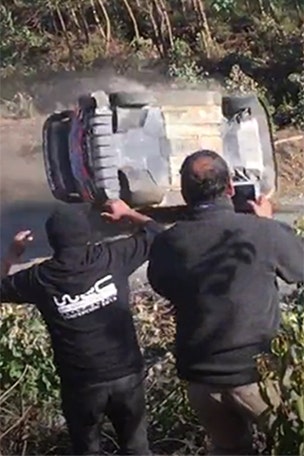 Racer survives rolling 8 times