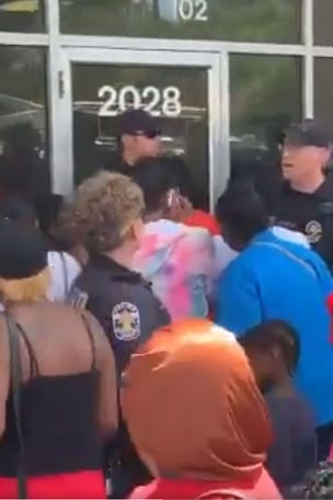 Chaos erupts at giveaway