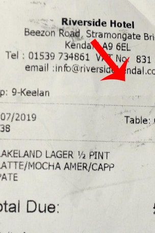 Couple 'disgusted' by message on receipt