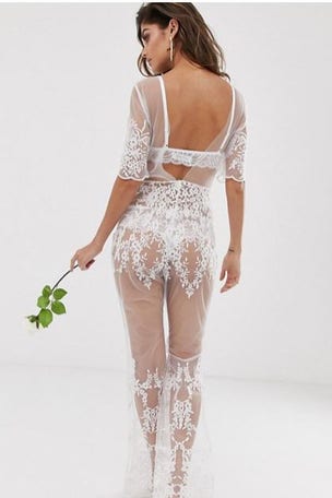 Bridal jumpsuit mocked for 'see through vibes'