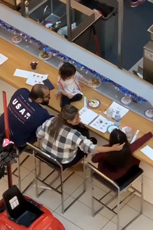 Parents let child do THIS at sushi bar
