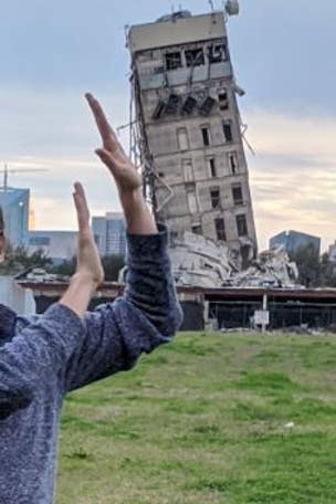 Botched demolition becomes VIRAL attraction