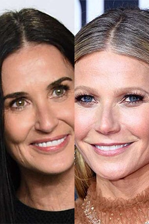 Paltrow, Moore go makeup-FREE