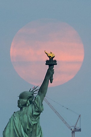 Full worm supermoon on deck