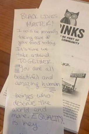 Waitress' note STUNS
