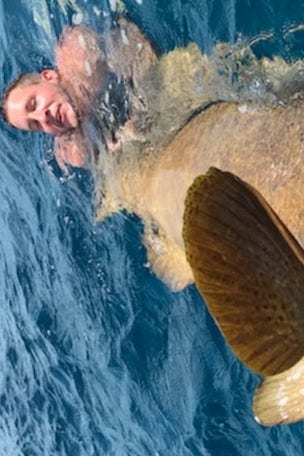 Fishermen yanked out of boat by massive fish
