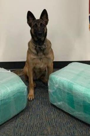 87 POUNDS of marijuana found on flight