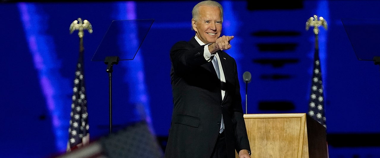 Biden running on stage