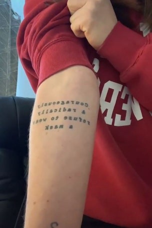 Woman reveals AWKWARD tattoo
