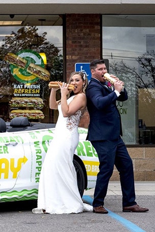 Couple's SUBWAY wedding shoot