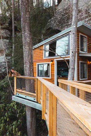 Airbnb rental is on side of CLIFF