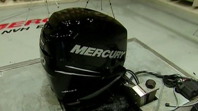 Listen to that engine purr: 300 horsepower Mercury Marine engine