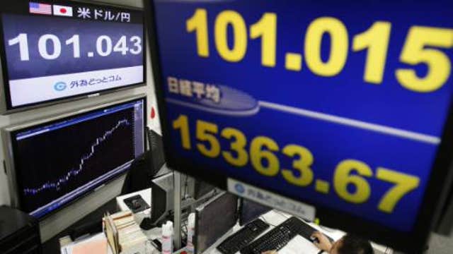 Asian shares climb, Japan exits recession