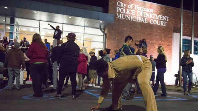 Police officers shot during Ferguson protest 