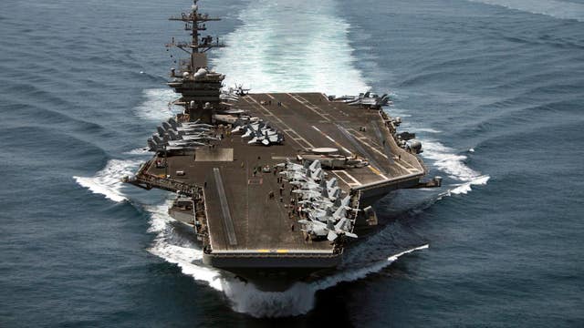 U.S. aircraft carrier arrives off coast of Yemen