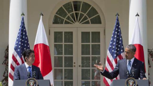 Obama, Abe talk U.S.-Japan relations, trade in joint news conference