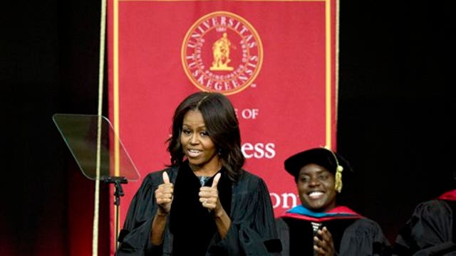 First Lady complaining about her lot in life at commencement address?