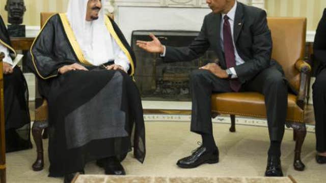 Saudi king meets with President Obama in Washington