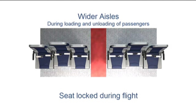 New plane seat could speed up boarding process?