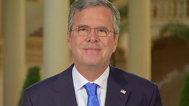 Republican presidential candidate Jeb Bush on his economic plan, ObamaCare and bank regulations.