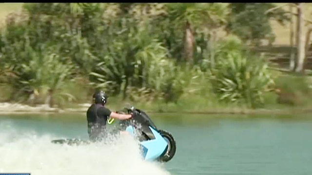 Go from the road to the water with an amphibious motorcycle