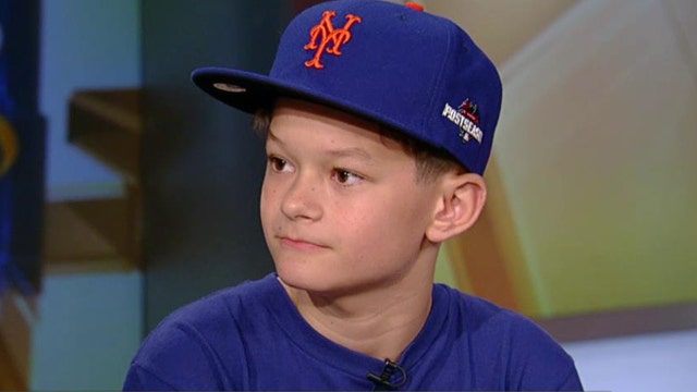 11-year old Mets fan William Smith and his dad Patrick W. Smith on William getting to keep his signed Daniel Murphy bat after being told by Topps his order was cancelled.
