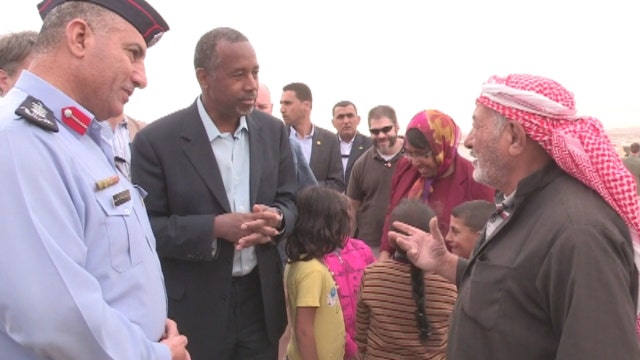 Ben Carson visits with Syrian refugees in Jordan