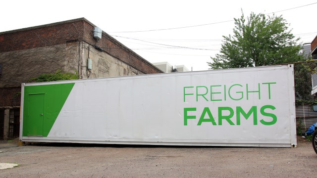 Stony Brook University students are using a mobile hydroponic farm to grow leafy greens for their school cafeteria.