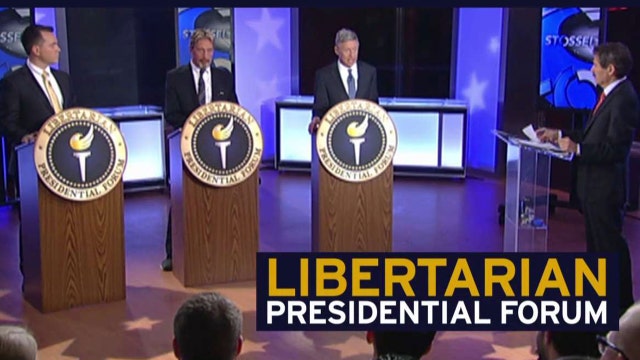 Libertarian presidential candidates Gary Johnson, John McAfee and Austin Petersen discuss the top issues concerning voters in a Libertarian Presidential Forum moderated by FOX Business Network’s John Stossel.