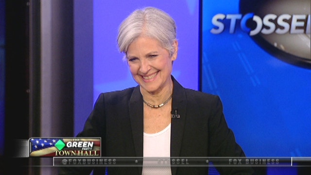 Green Party presidential nominee Jill Stein answers questions during the Stossel Green Party Town Hall.