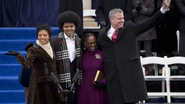 Bill de Blasio takes over as mayor of New York City