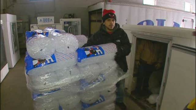 Ice business booming despite freezing temperatures